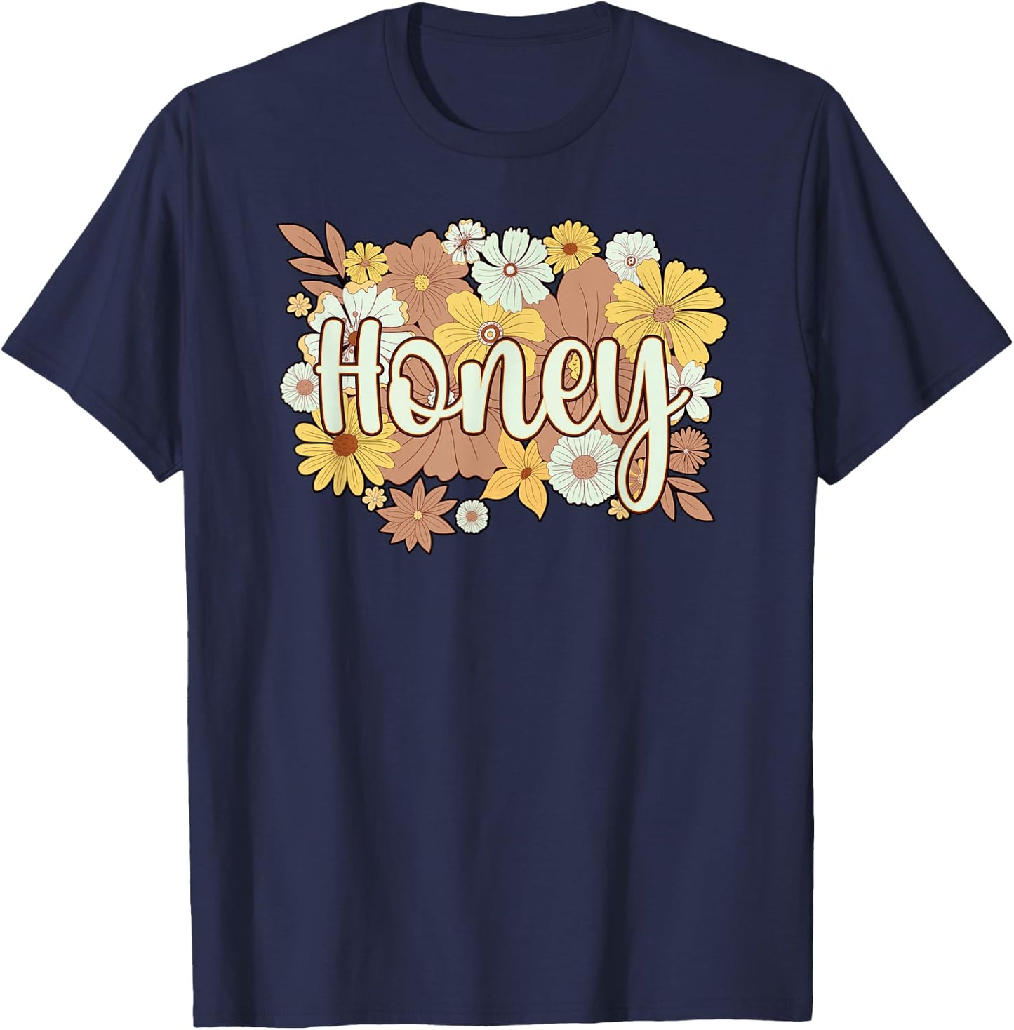 Honey Grandmother Flowers Honey Grandma T-Shirt - T-Shirt | Navy