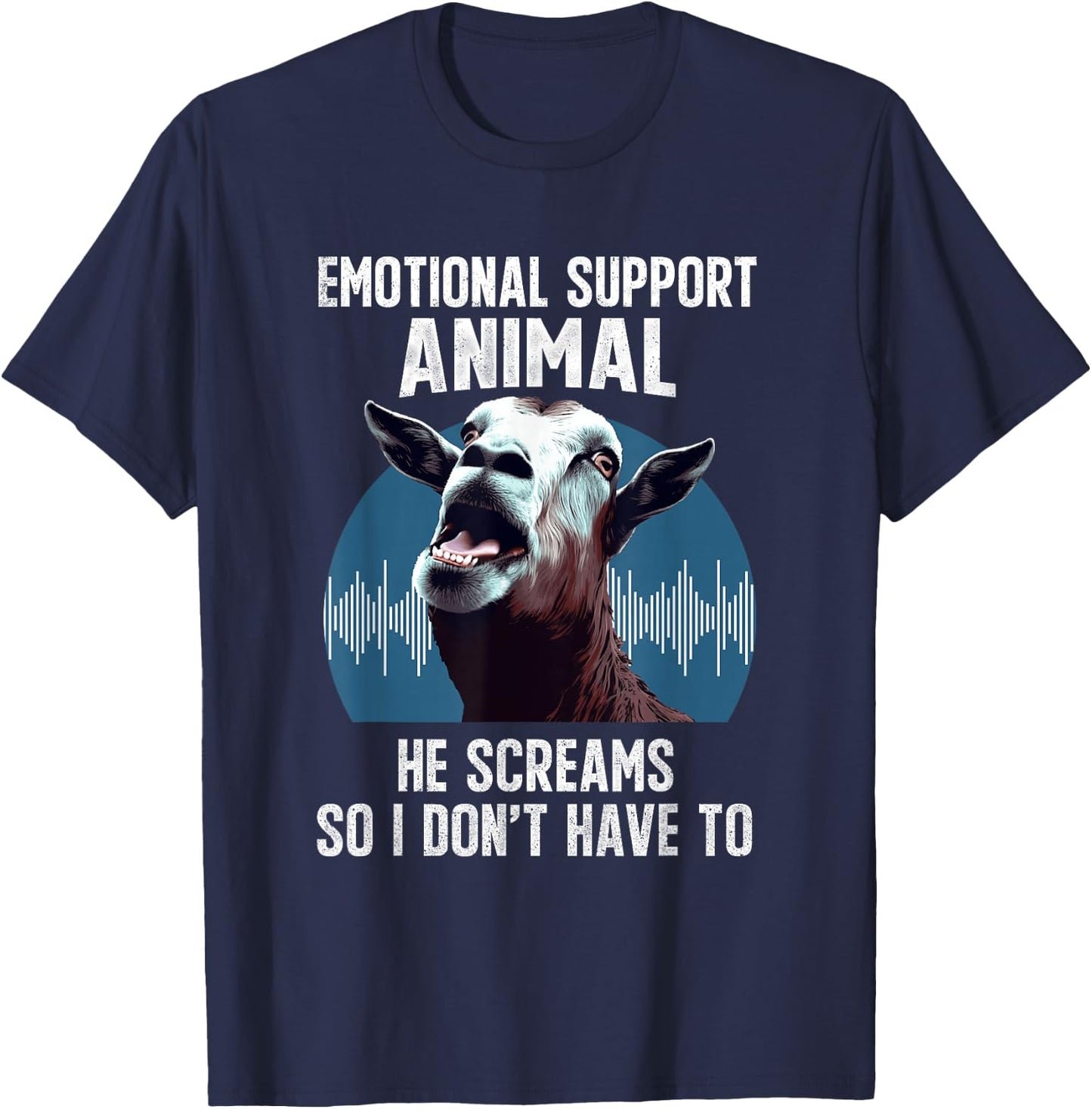 Screaming Goat Emotional Support Animal Goat Owner Raiser T-Shirt - T-Shirt | Navy