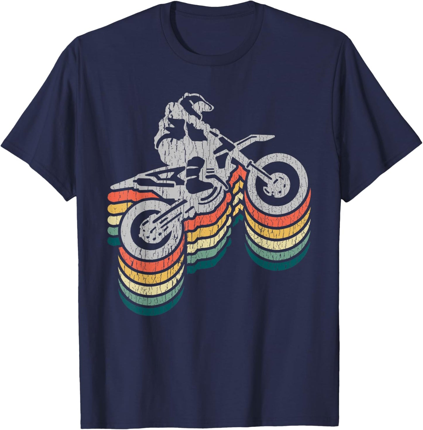 Retro Dirt Bike Rider Funny Enduro Biker Motorcycle Lovers T-Shirt - T-Shirt | Navy