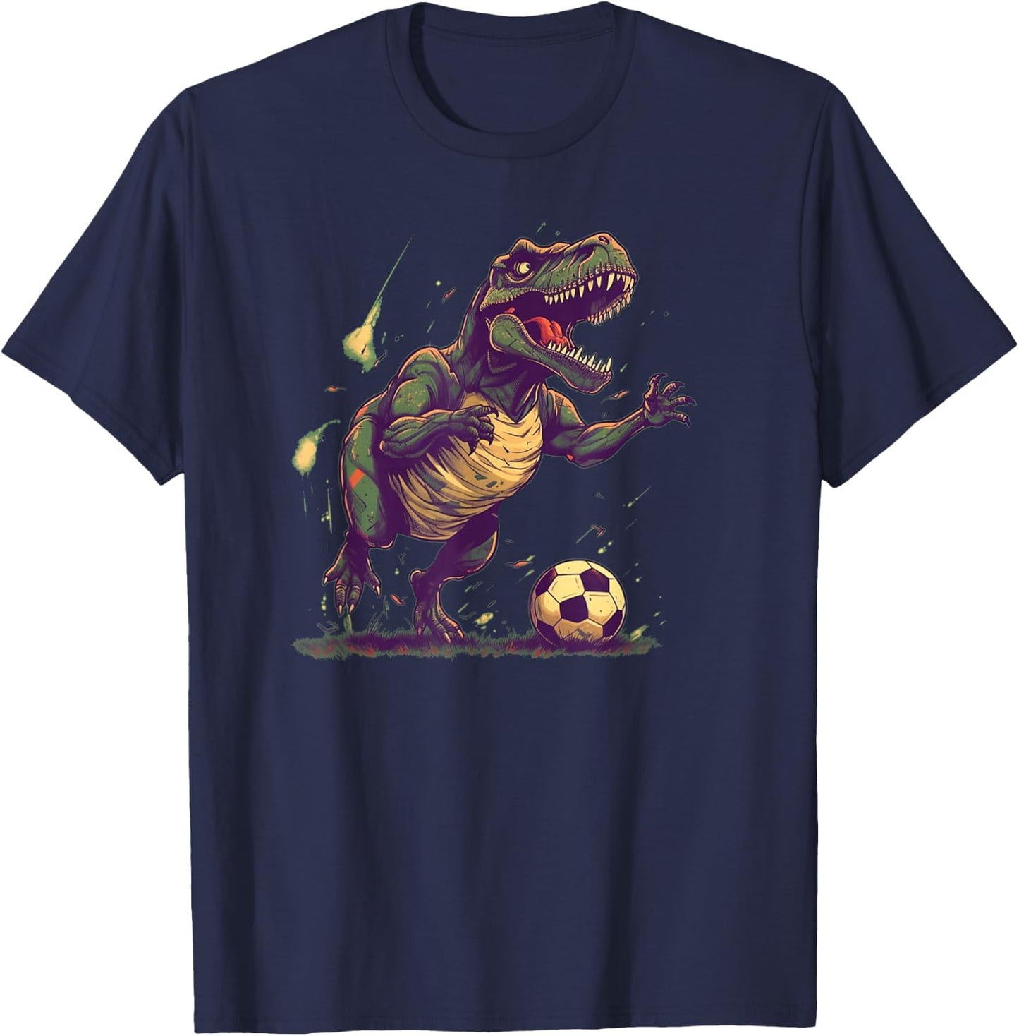 Cool T Rex Dinosaur for Soccer Player and Lovers T-Shirt - T-Shirt | Navy