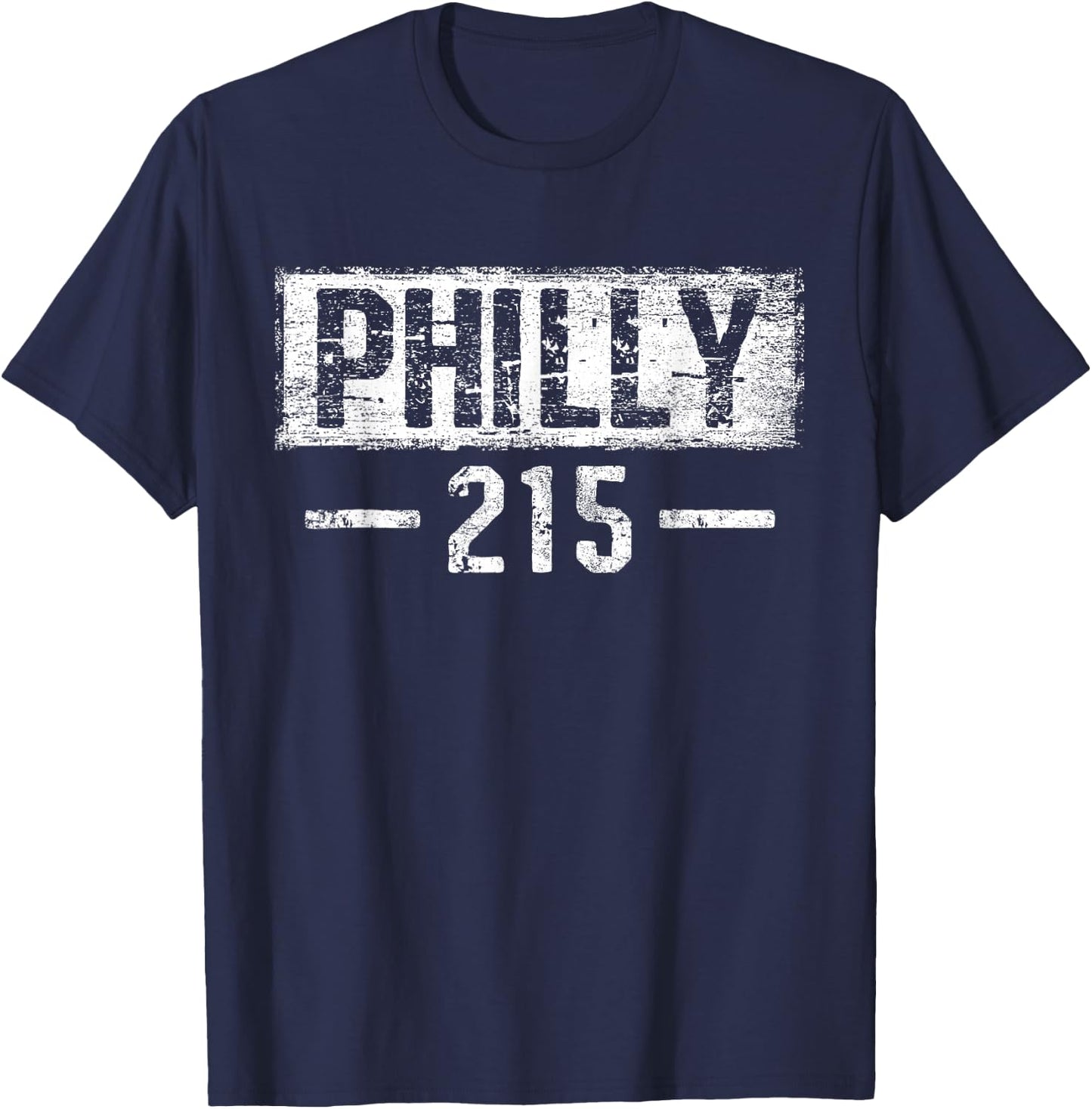 Vintage Retro Philly City 215 Area Code Philadelphia T-Shirt - T-Shirt | Navy