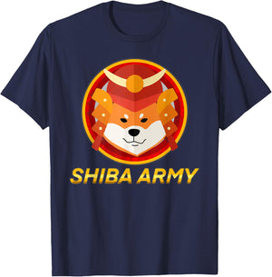 Shiba Army Shirt, Funny $SHIB Coin Shiba Inu Army T-Shirt - T-Shirt | Navy