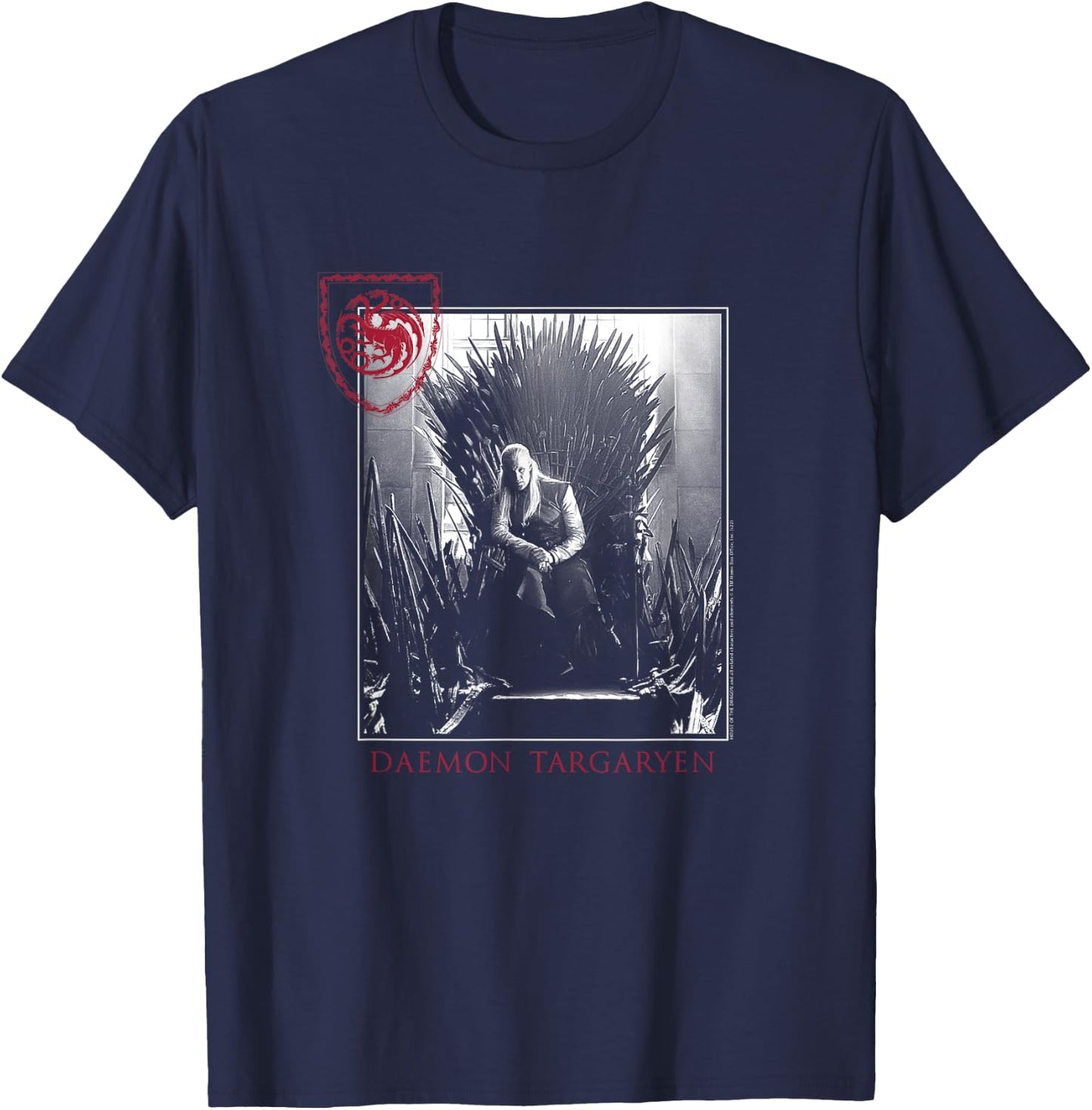 House of The Dragon Daemon on Throne T-Shirt - T-Shirt | Navy