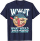Disc Golf WWJT What Would Jesus Throw Frisbee Golf Christian T-Shirt - T-Shirt | Navy