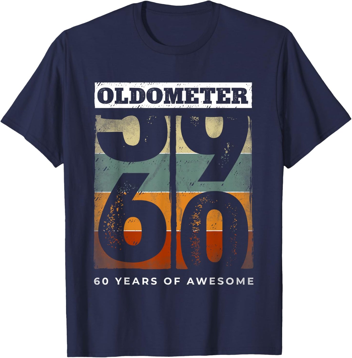 Oldometer Vintage 60th Birthday Men Retro Funny 60 Year Old T-Shirt - T-Shirt | Navy