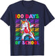 100th Day Teacher Kids Costume Unicorn 100 Days Of School T-Shirt - T-Shirt | Navy