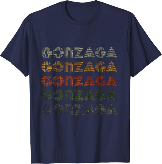 Love Heart Gonzaga Grunge Vintage Style Black Gonzaga T-Shirt - T-Shirt | Navy