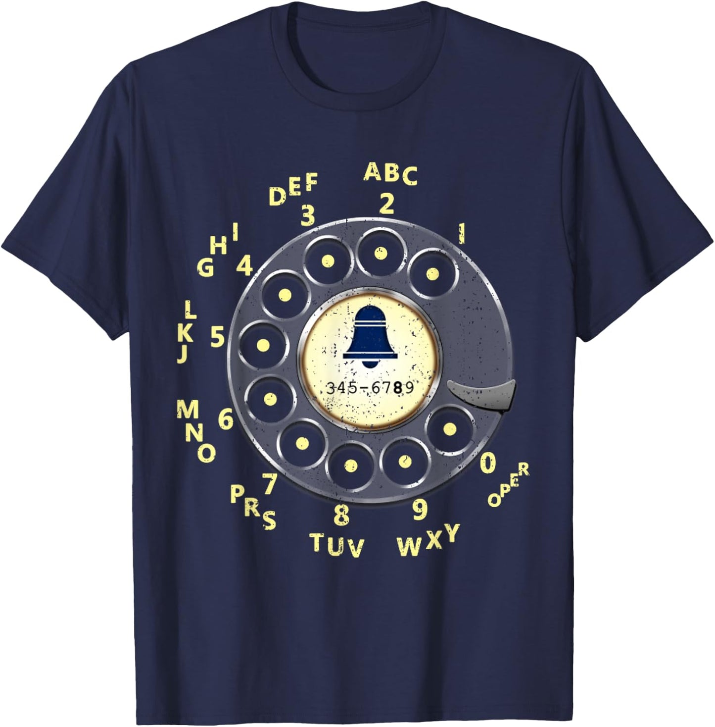 Vintage Retro Rotary Dial Telephone T-Shirt - T-Shirt | Navy