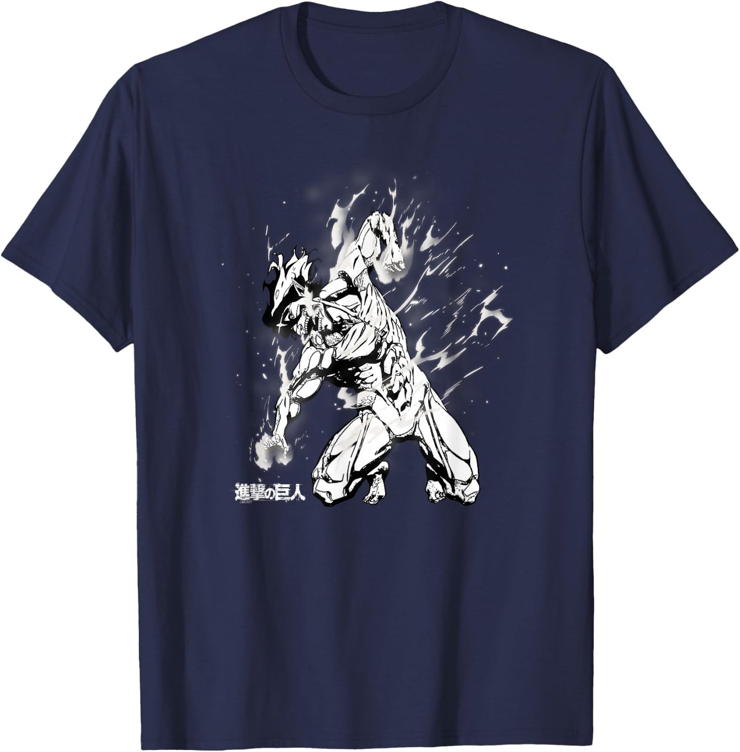 Attack on Titan Season 2 Titan Smoke AOT Anime T-Shirt - T-Shirt | Navy