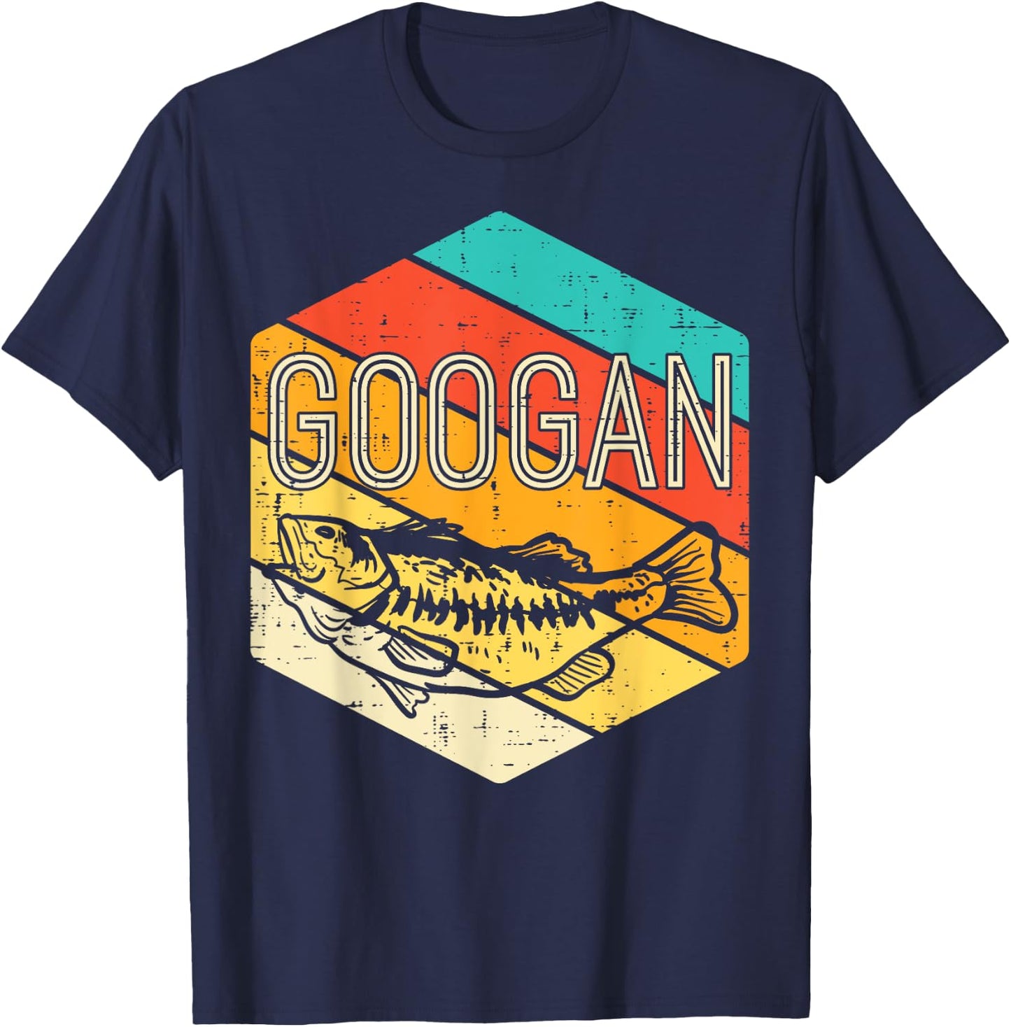 Googan Fish Retro Fishing Fisherman Angler Men Women Kids T-Shirt - T-Shirt | Navy