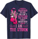 I Am The Storm Breast Cancer Awareness Warrior Pink Ribbon T-Shirt - T-Shirt | Navy