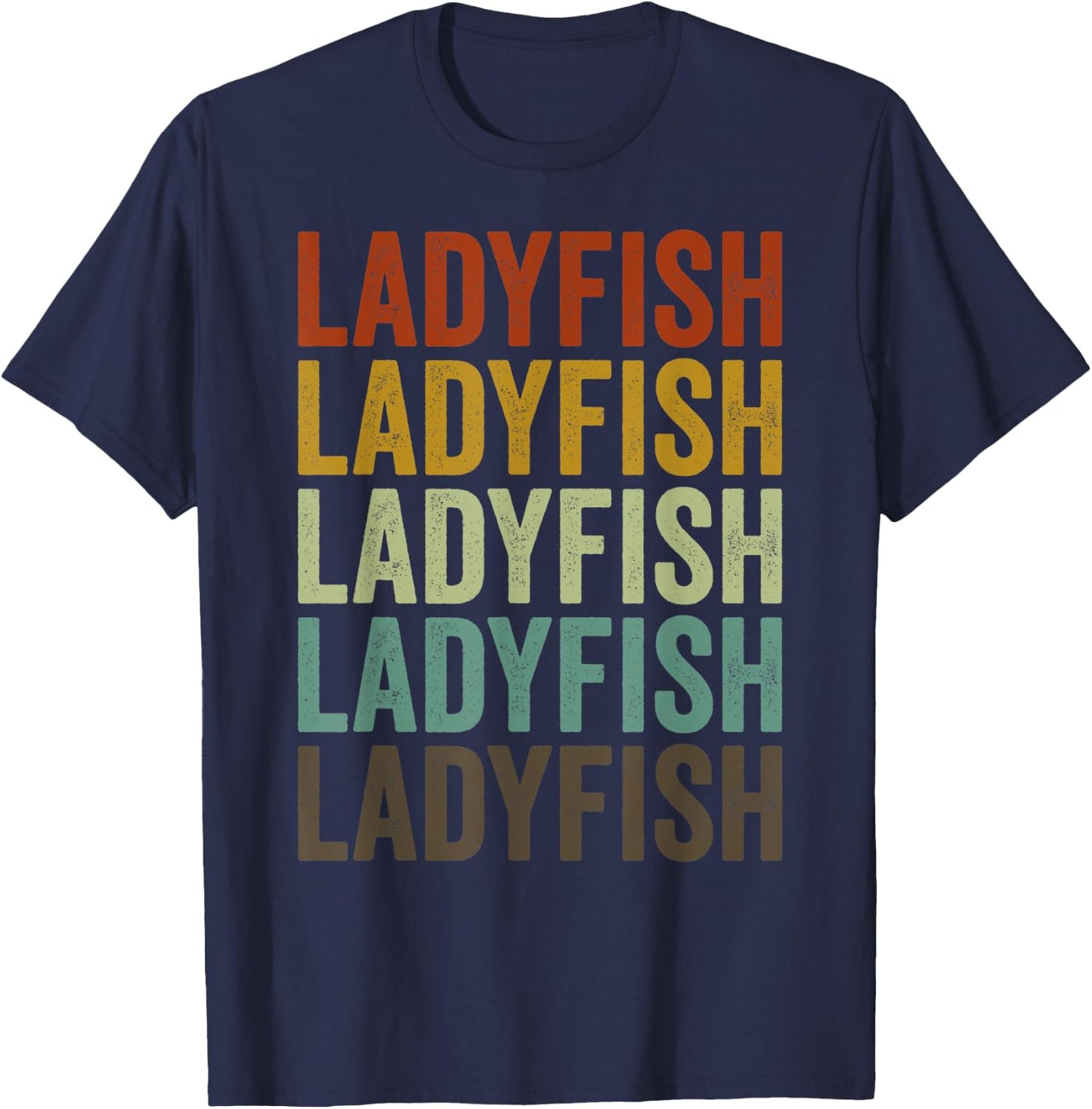 Ladyfish Fish Retro T-Shirt - T-Shirt | Navy