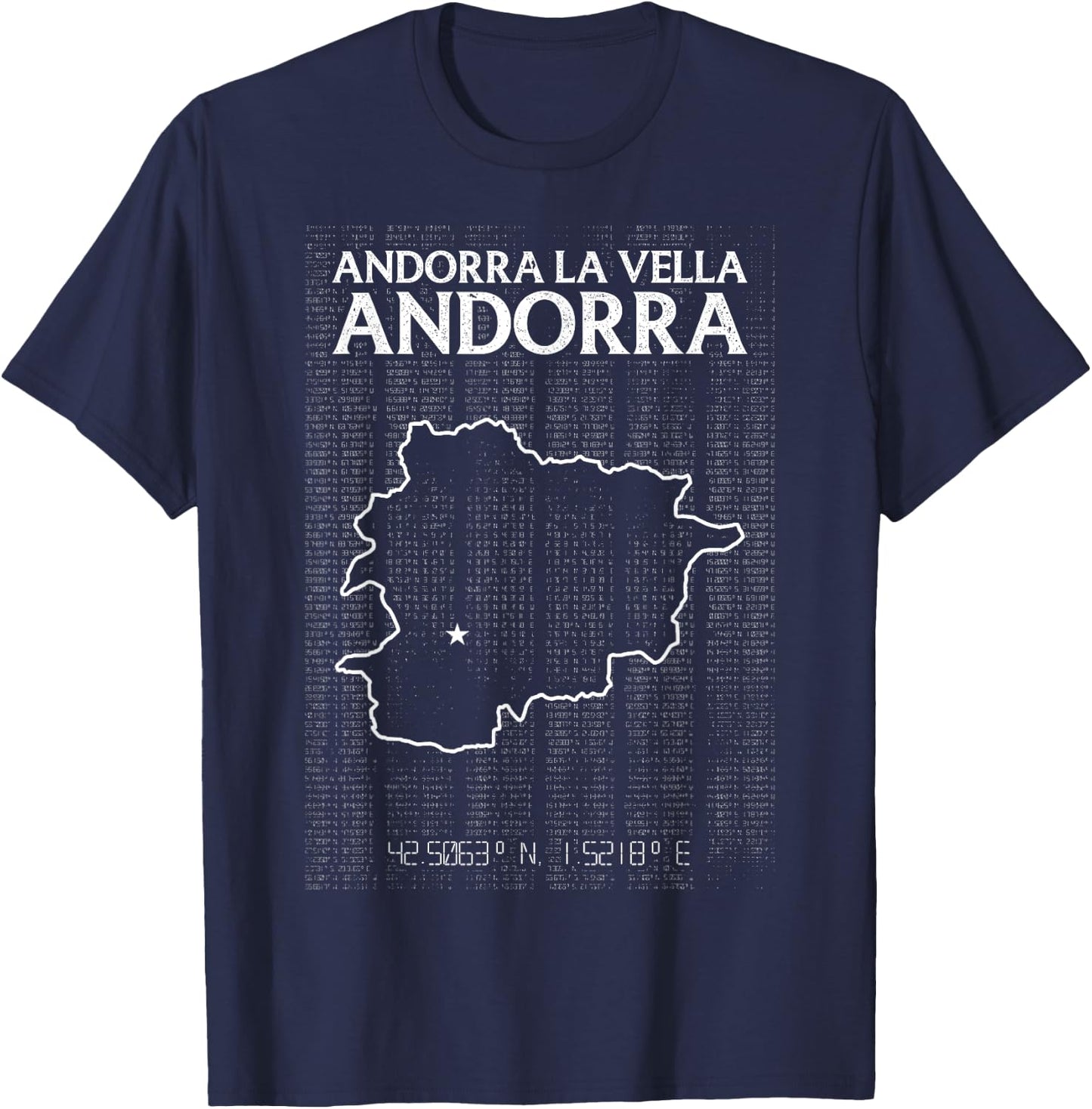 Andorra La Vella Andorra Country Capital City Flag Patriotic T-Shirt - T-Shirt | Navy