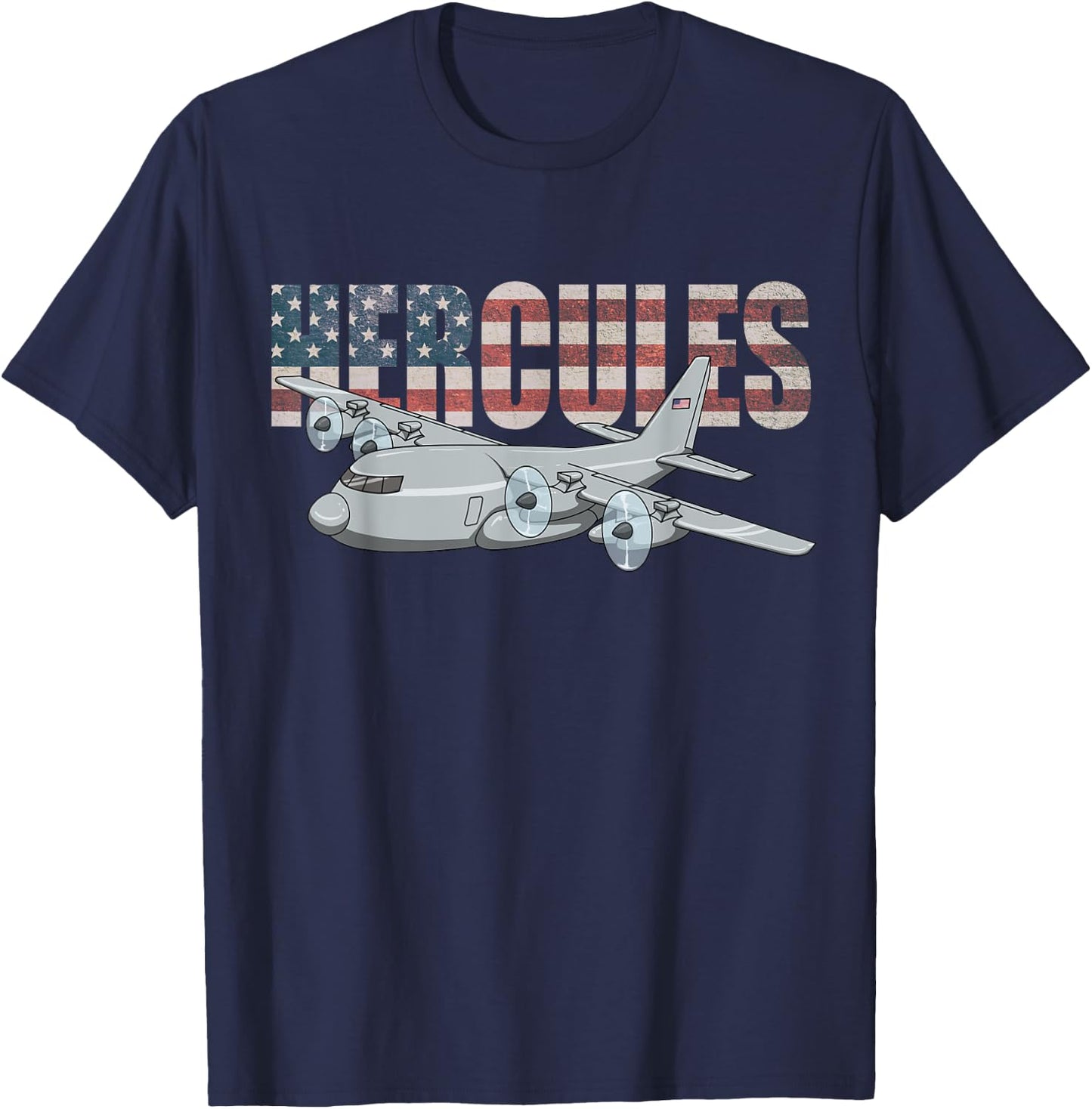 C-130 Hercules American Flag Military Airplane C130 T-Shirt - T-Shirt | Navy