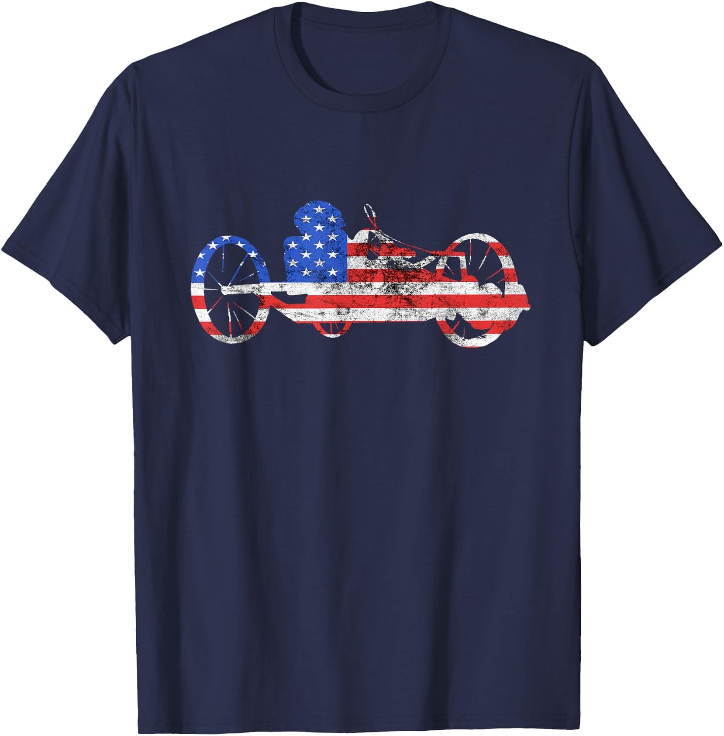 American Recumbent Trike USA Cycling Recumbent Bike Triker T-Shirt - T-Shirt | Navy