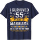 55th Wedding Anniversary shirt Couples Husband Wife 55 Years T-Shirt - T-Shirt | Navy