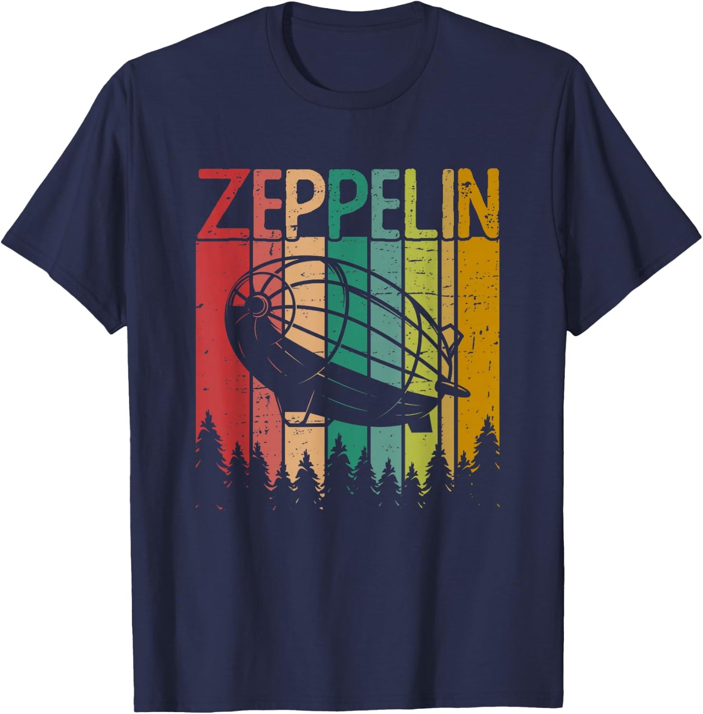 Retro Vintage Zeppelin 70s 80s Dirigible Airship T-Shirt - T-Shirt | Navy