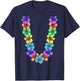 Colorful Hawaiian Flower Chain Tropical Summer Lei Men Women Girls Kids T-Shirt - T-Shirt | Navy