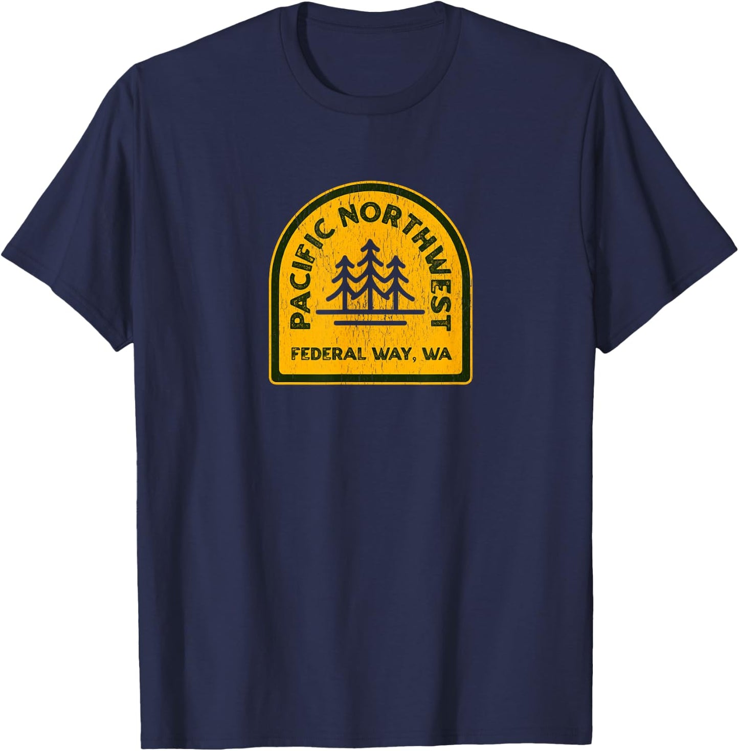 Vintage Federal Way Washington PNW Pacific Northwest T-Shirt - T-Shirt | Navy