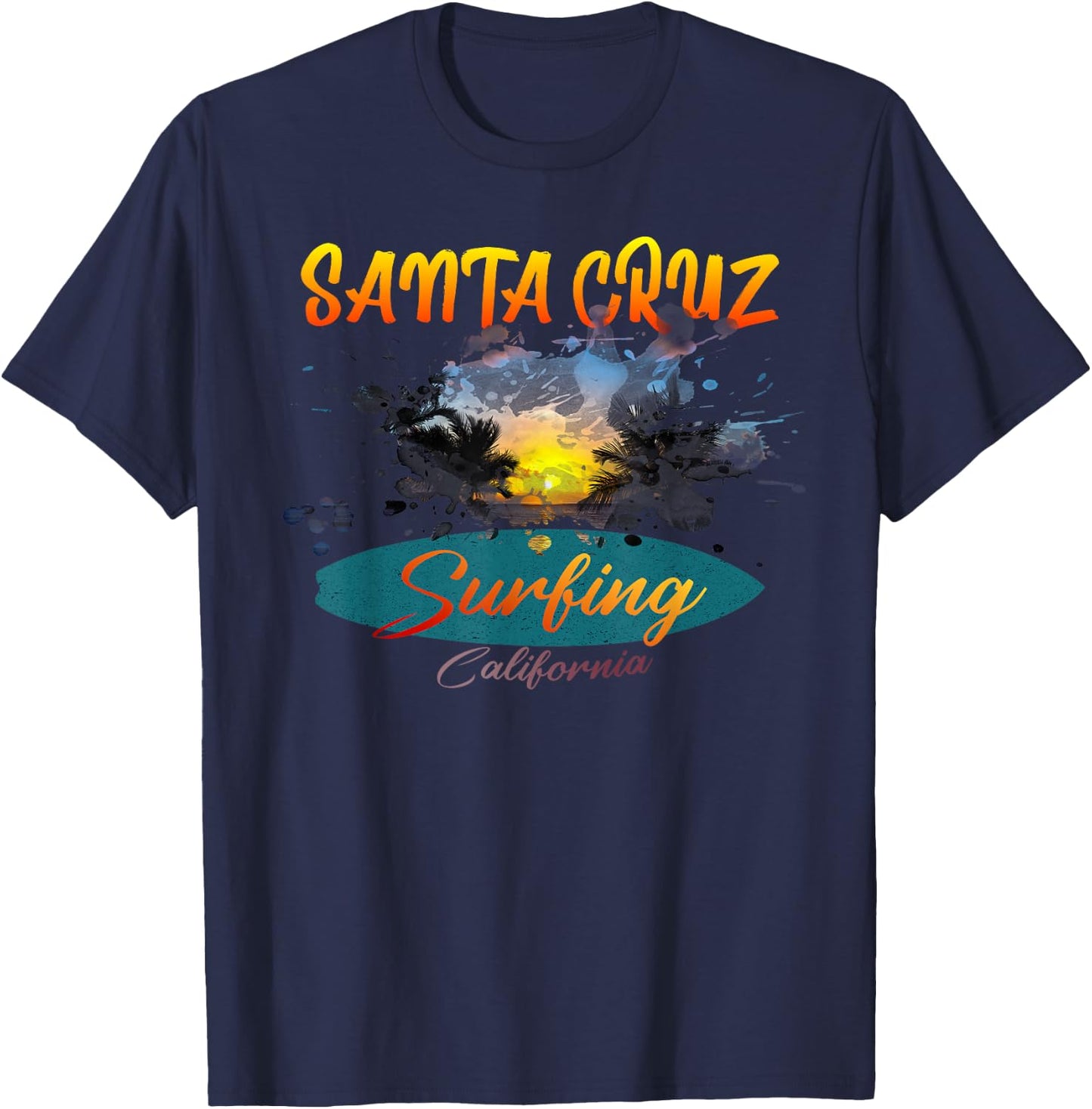 California Santa Cruz Surfing T-Shirt - T-Shirt | Navy