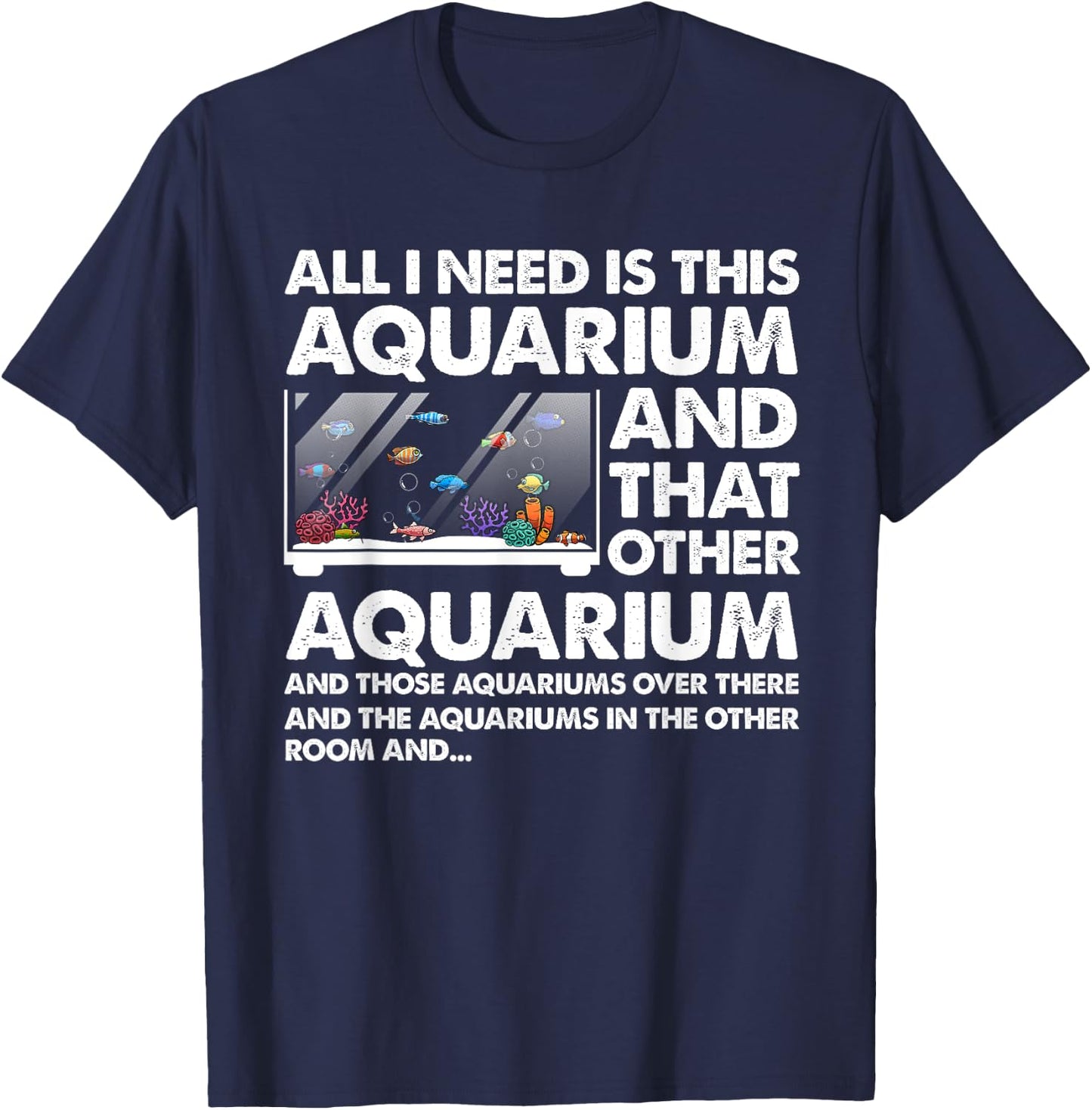 Cool Aquarium Art Women Kids Aquarist Aquarium Lover T-Shirt - T-Shirt | Navy