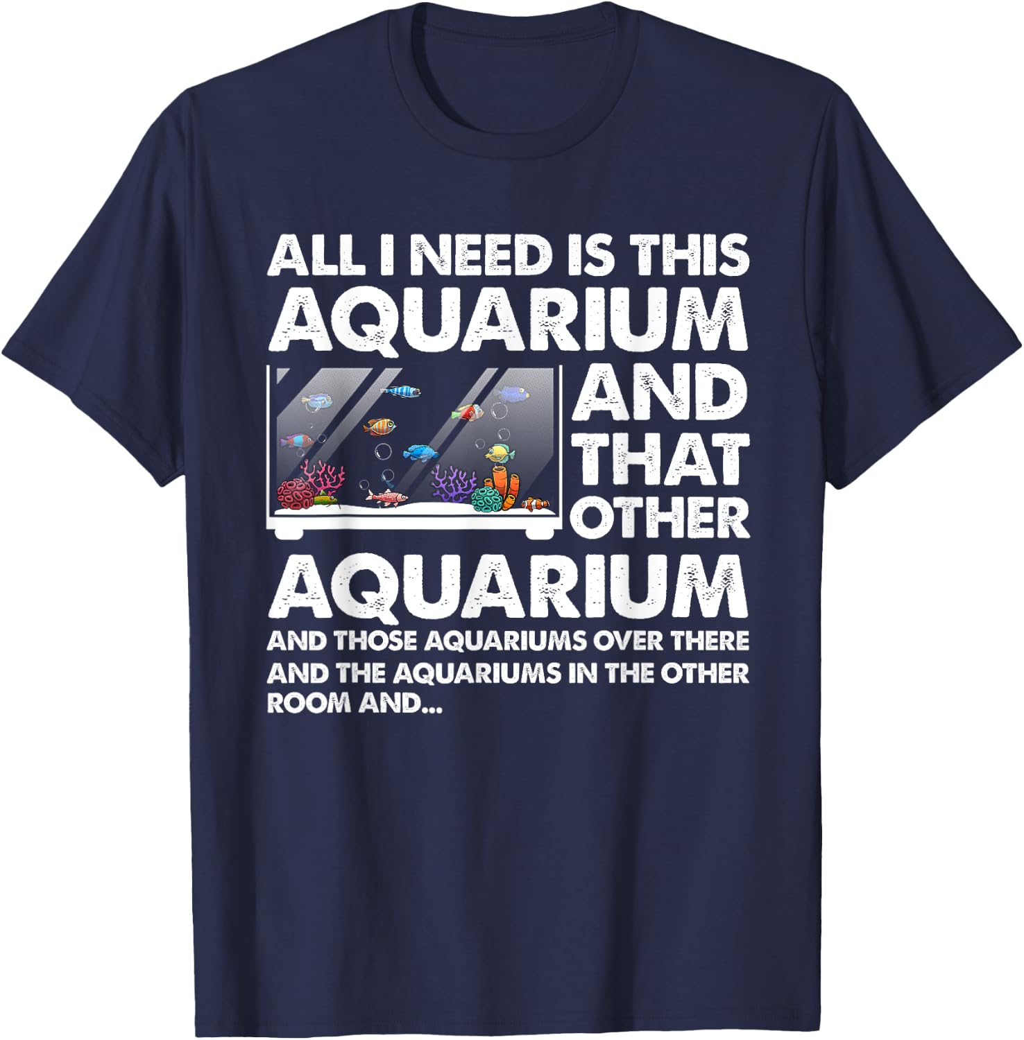 Cool Aquarium Art Women Kids Aquarist Aquarium Lover T-Shirt - T-Shirt | Navy
