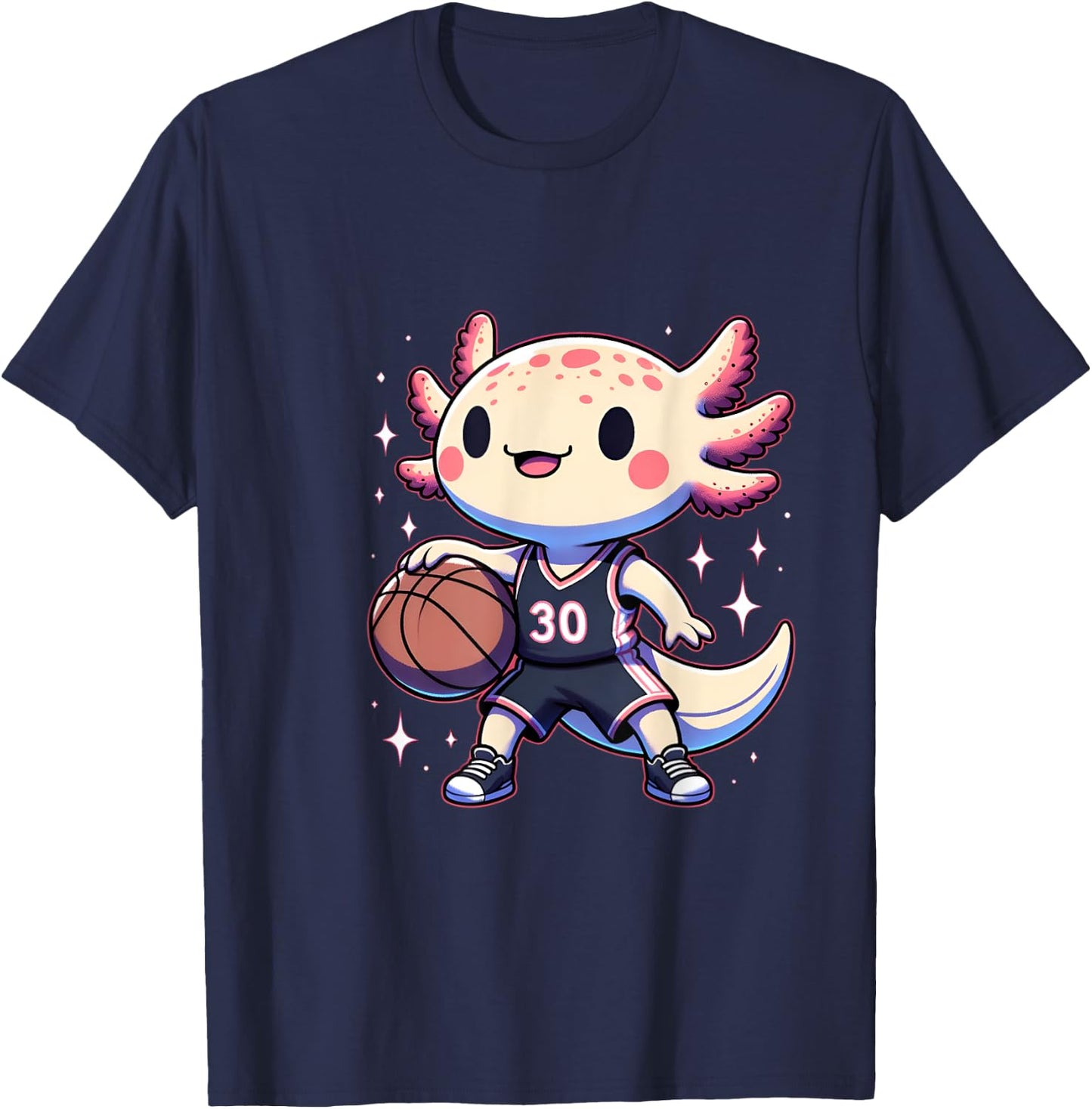 Funny axolotl basketball player boys girls T-Shirt - T-Shirt | Navy