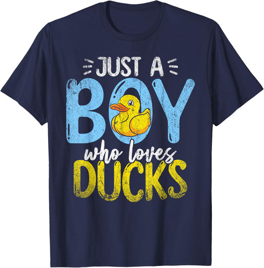 Nur ein Junge der Ducks liebt Badeente T-Shirt - T-Shirt | Navy