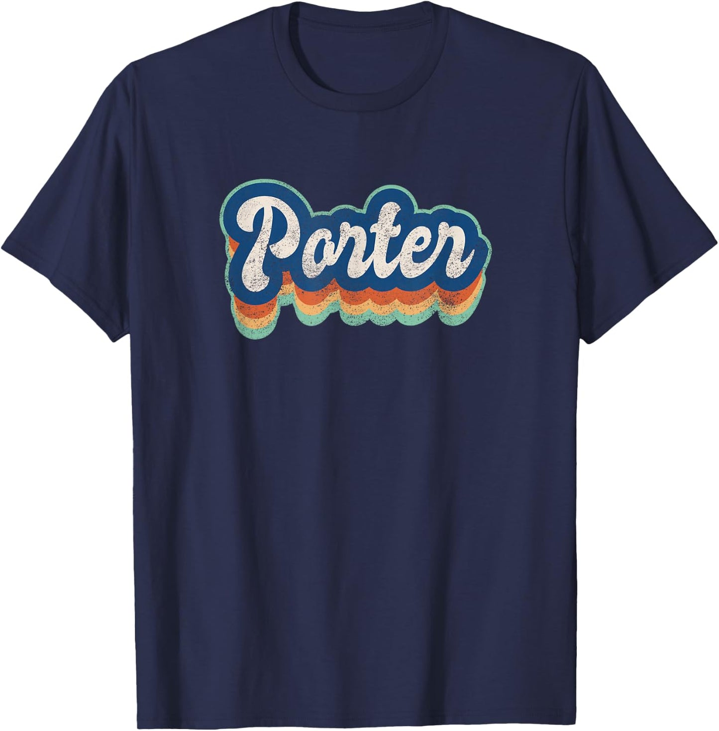 Porter First Name Boy Vintage Style 70s 80s Personalized T-Shirt - T-Shirt | Navy