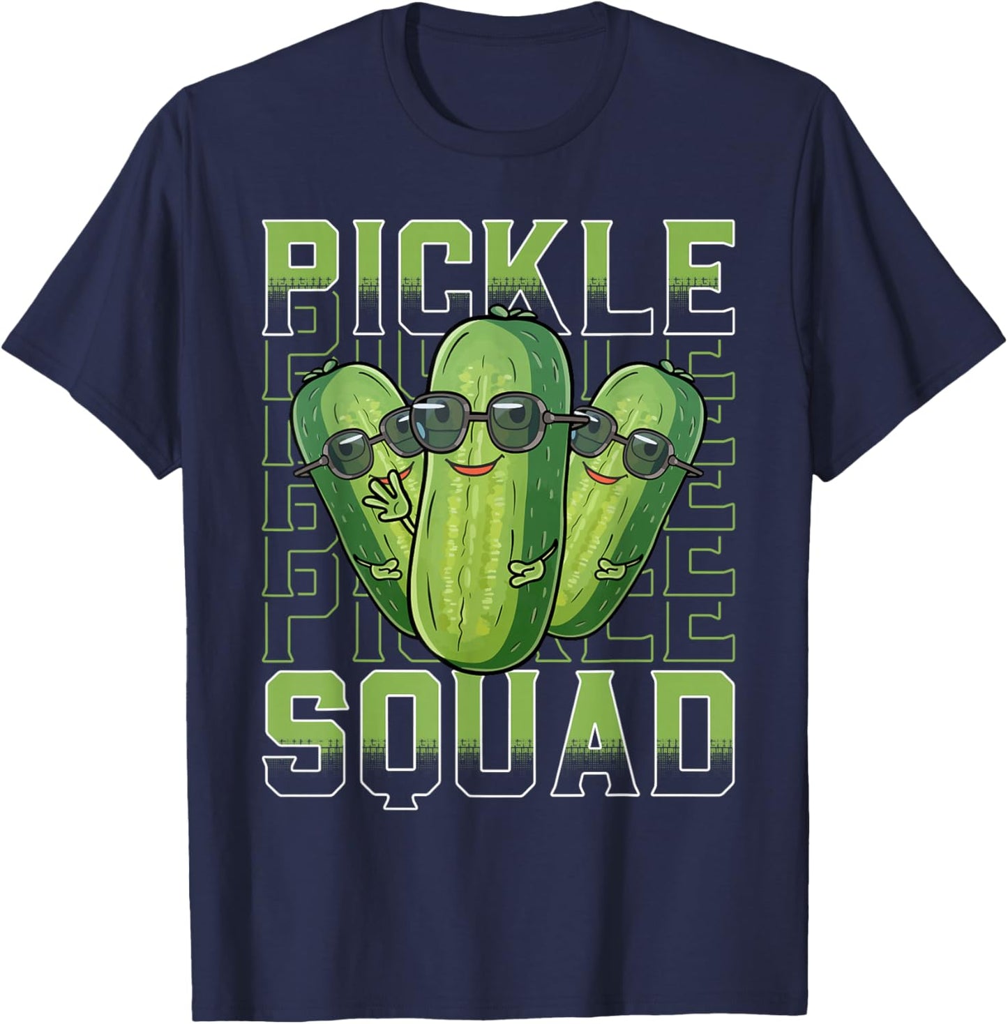 Pickle Squad Shirt Cucumber Cute Pickle Jar Funny Pickle T-Shirt - T-Shirt | Navy