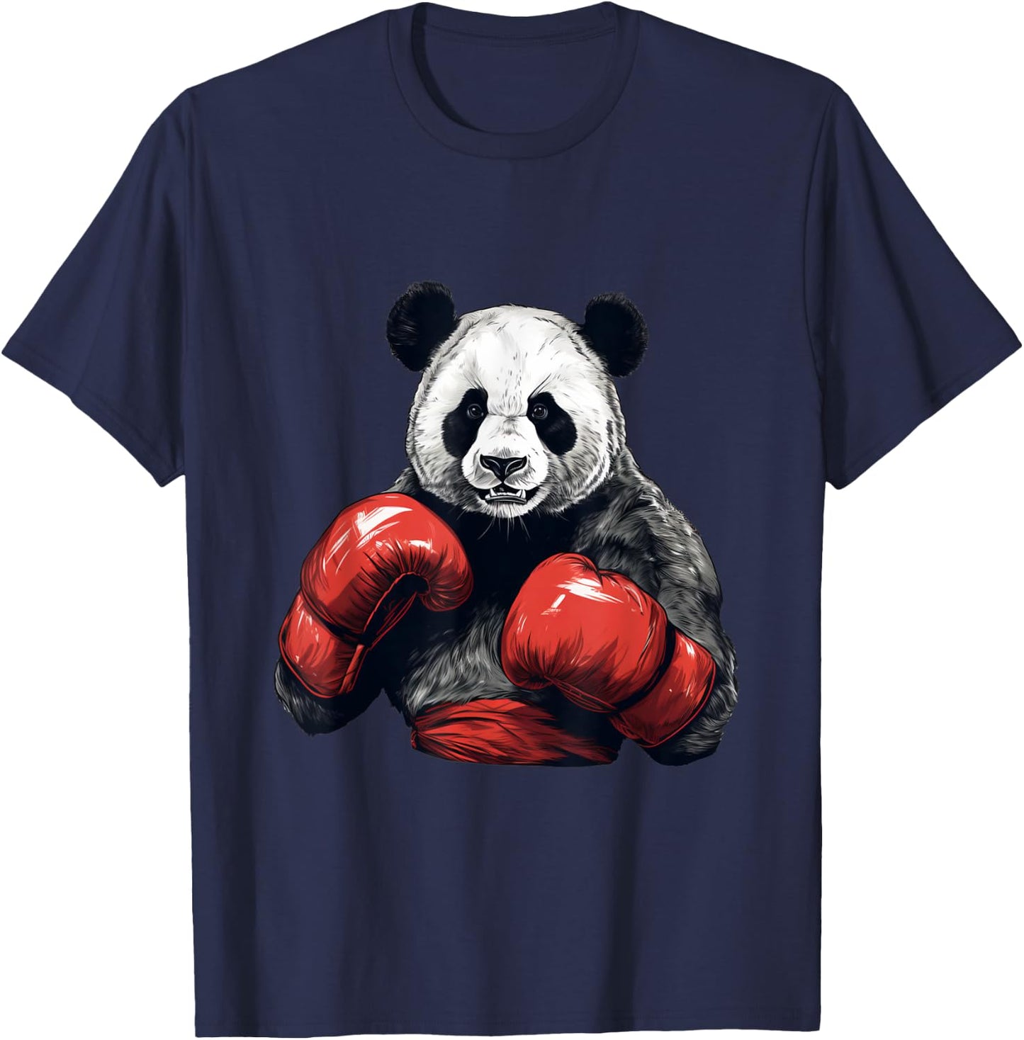 Panda Bear Wearing Boxing Gloves - Funny Boxing T-Shirt - T-Shirt | Navy