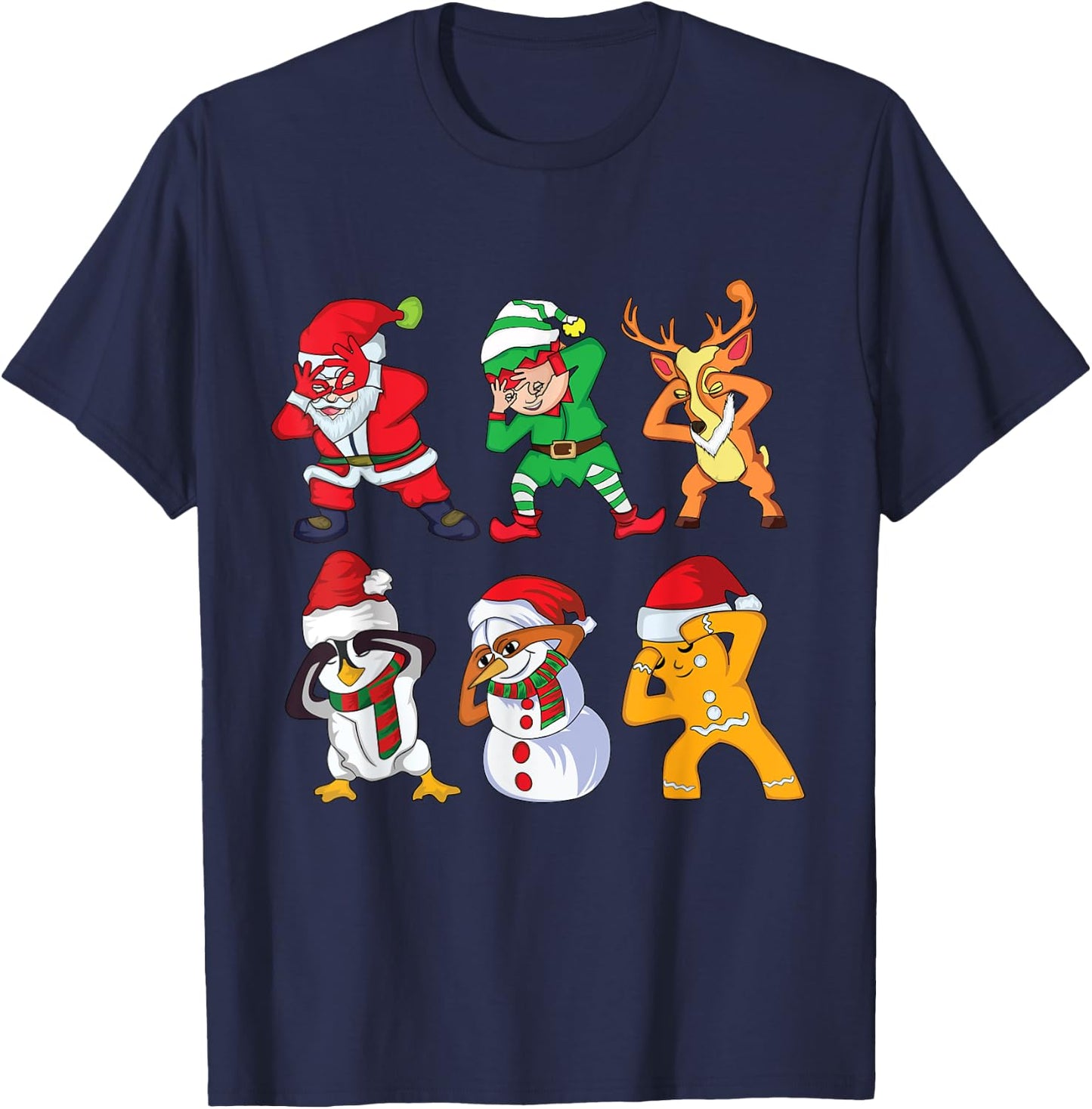 Christmas Santa Claus and Friends Griddy Dance T-Shirt - T-Shirt | Navy
