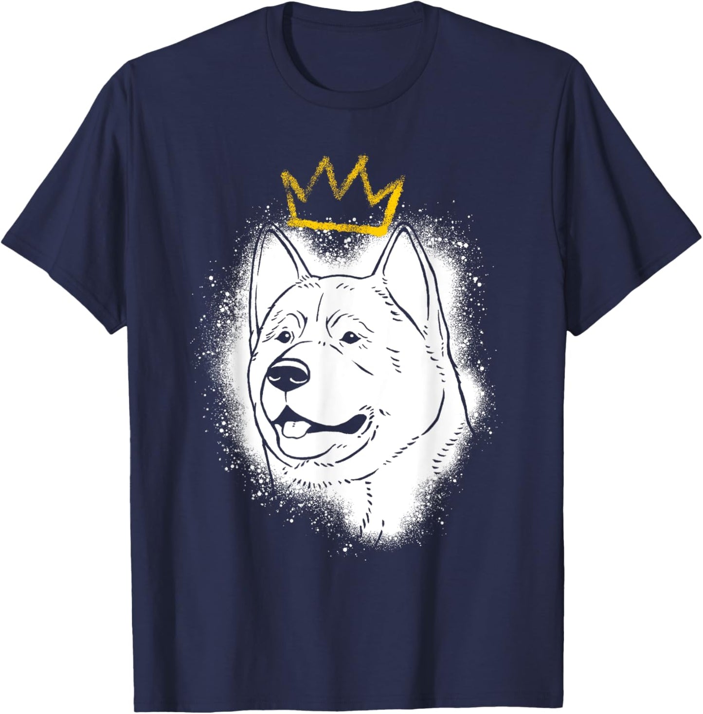Akita with Crown T-Shirt - T-Shirt | Navy