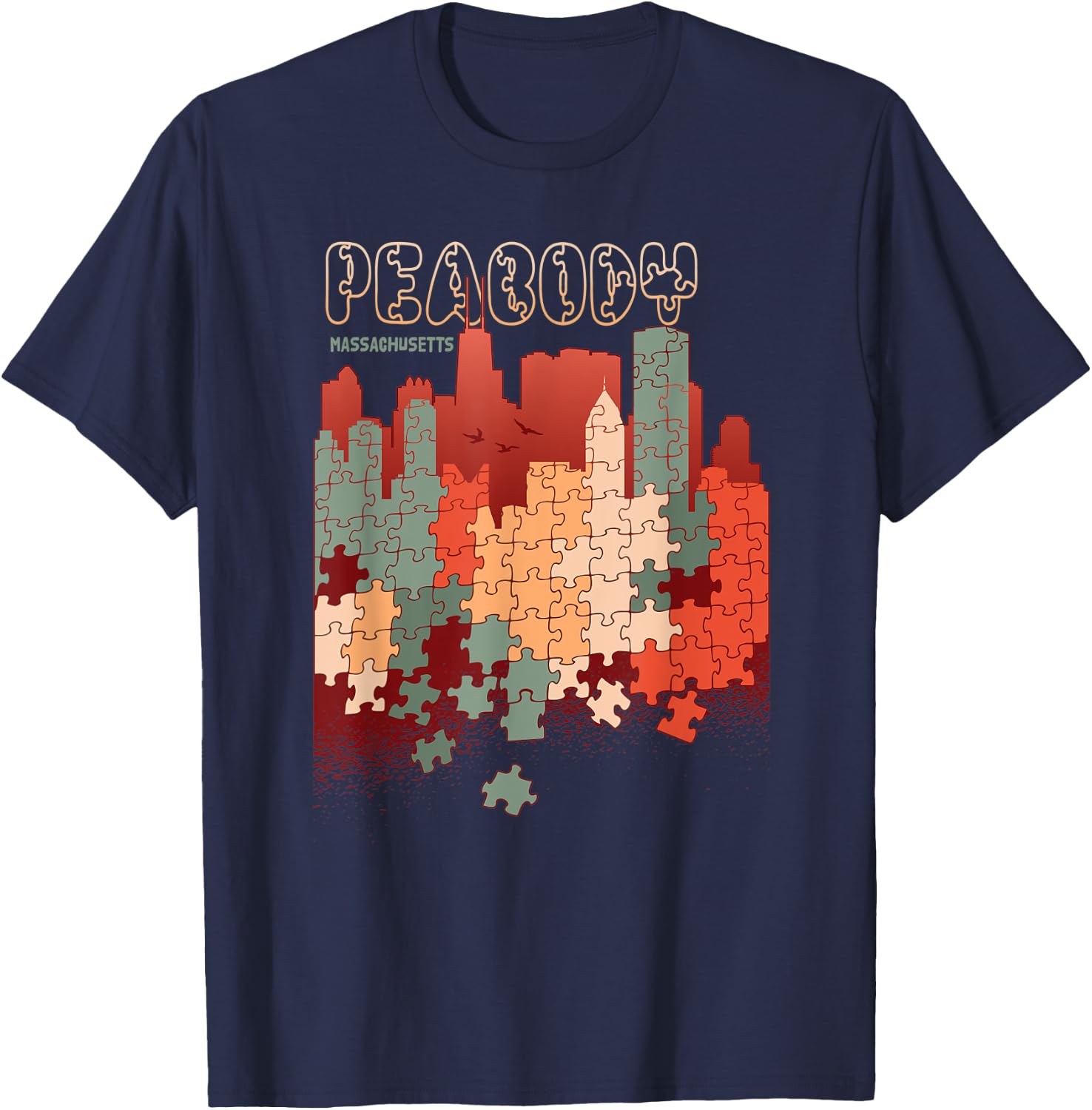Peabody In Massachusetts Travel Souvenir T-Shirt - T-Shirt | Navy