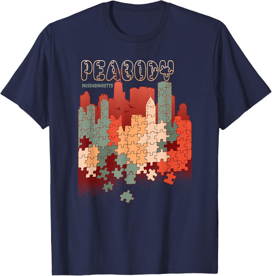Peabody In Massachusetts Travel Souvenir T-Shirt - T-Shirt | Navy