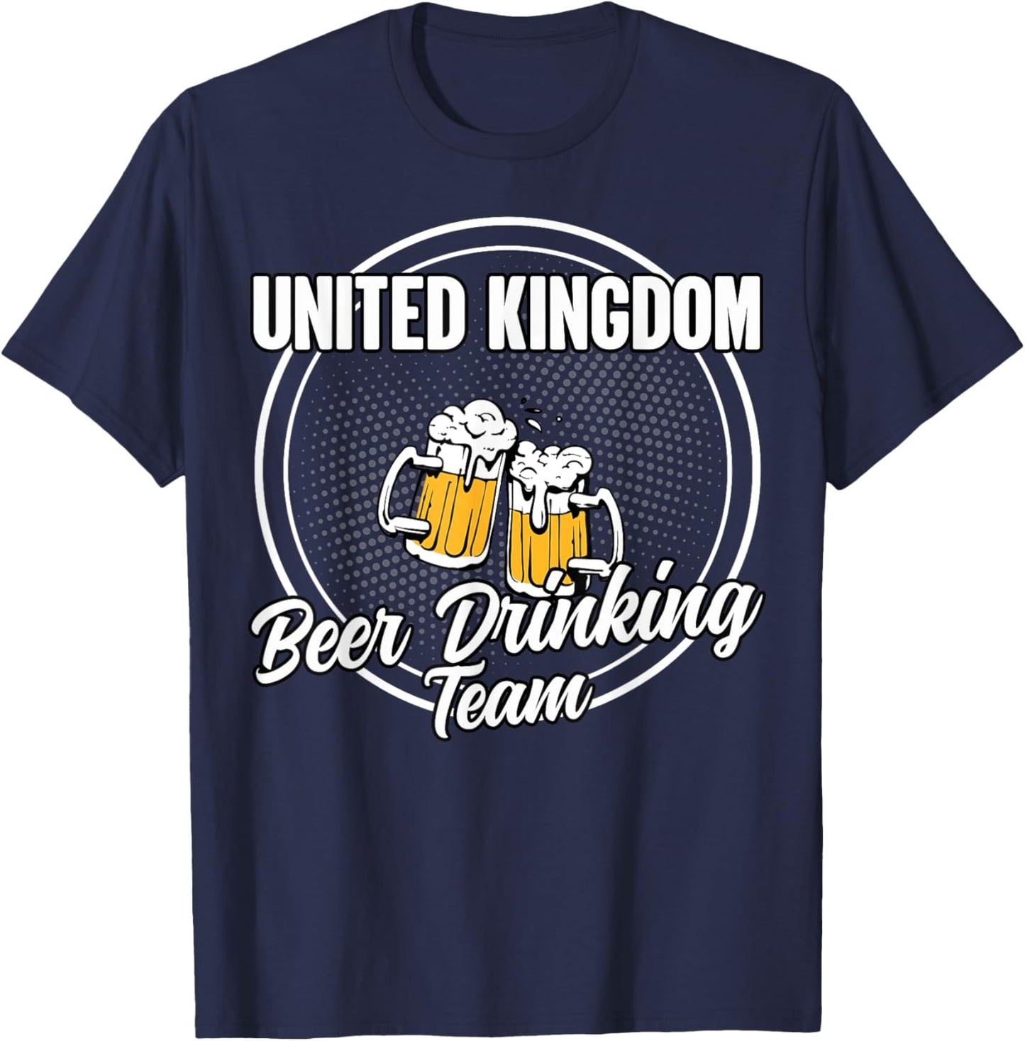 Funny United Kingdom Squad British Beer Drinking Team T-Shirt - T-Shirt | Navy
