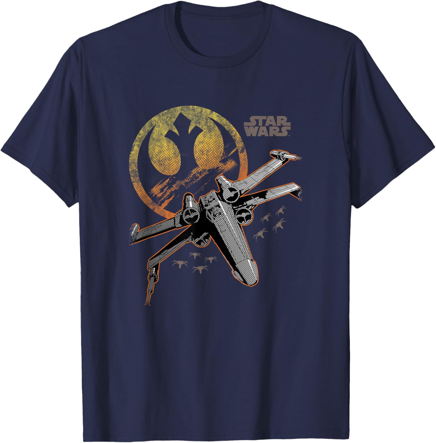 Star Wars Classic Rebel Alliance Vintage X-Wing Fighter T-Shirt - T-Shirt | Navy