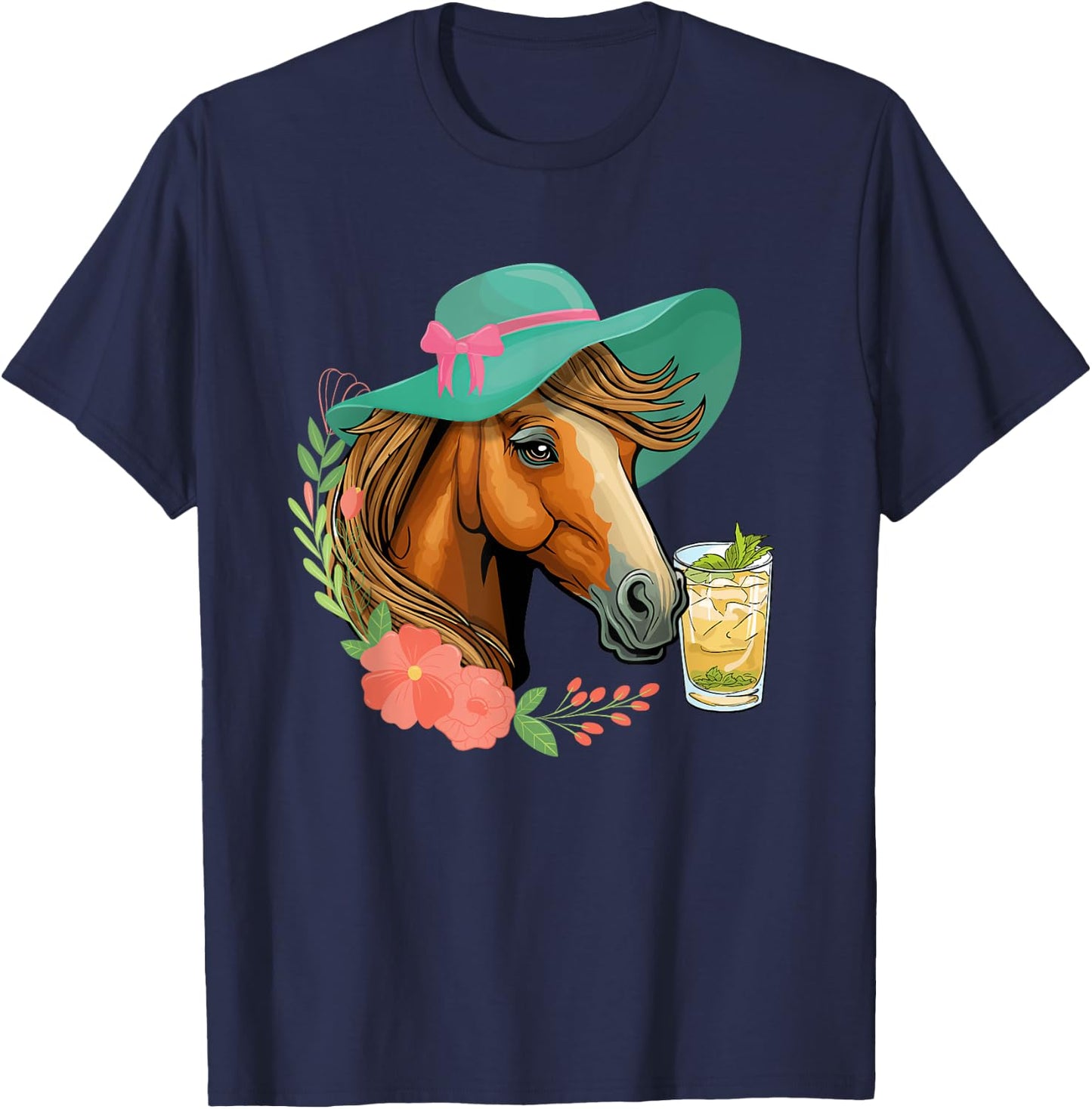 Horse Tea Party - Horses Horseman Equestrian Riding T-Shirt - T-Shirt | Navy