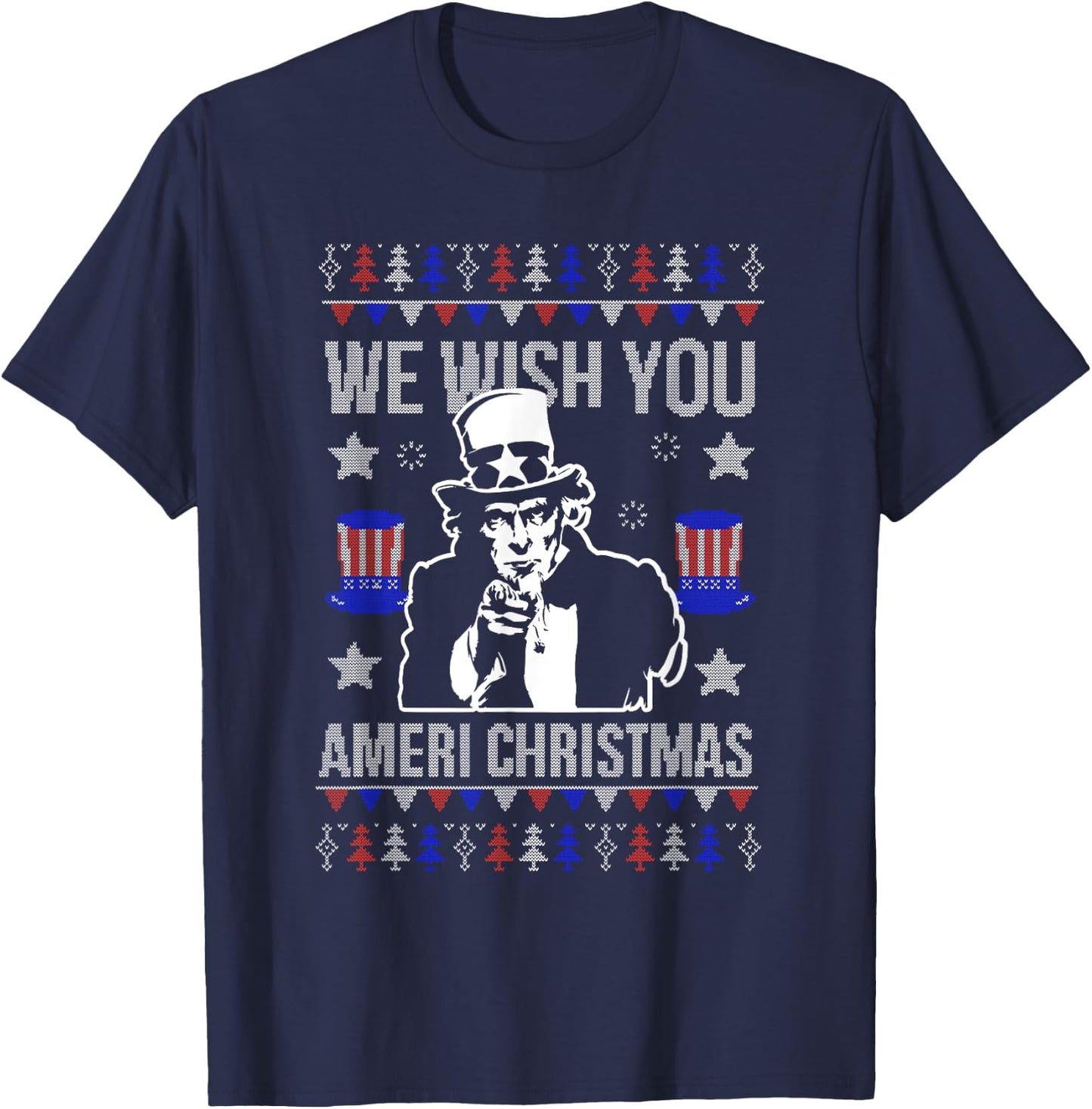 Threadrock -Adults Black Ugly Christmas T-Shirt - T-Shirt | Navy