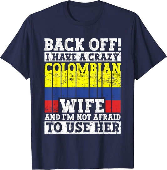 Funny Colombian Husband Apparel Colombia Flag Heritage T-Shirt - T-Shirt | Navy