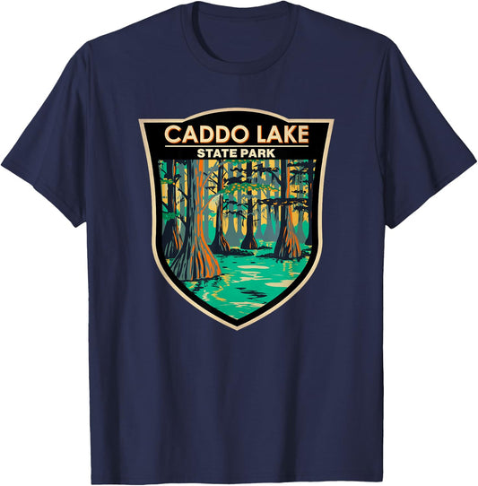 Caddo Lake State Park Texas Badge Vintage T-Shirt - T-Shirt | Navy
