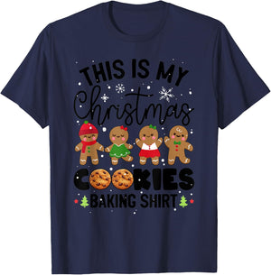 Cookie Crew Gingerbread This Is My Christmas Cookie Baking T-Shirt - T-Shirt | Navy