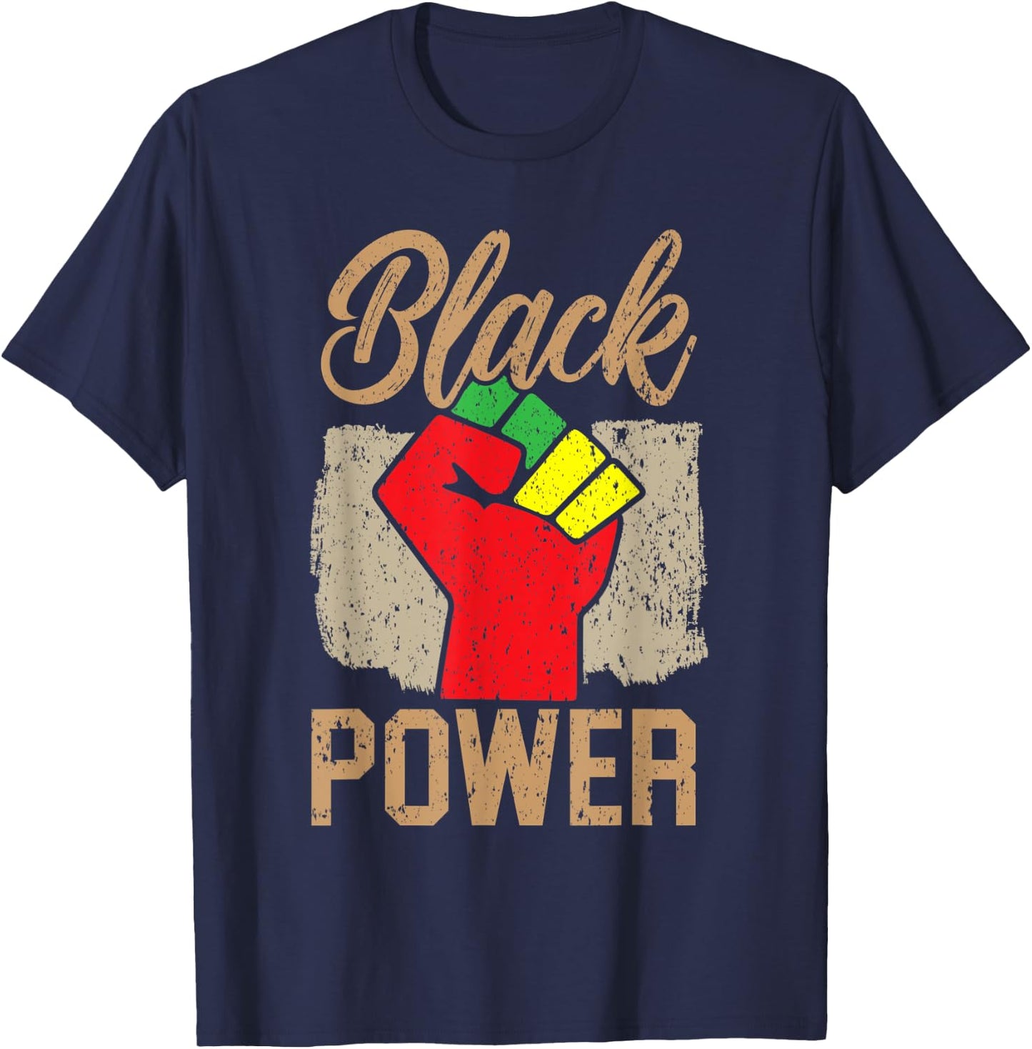 Black Power Black Pride Melanin African American T-Shirt - T-Shirt | Navy