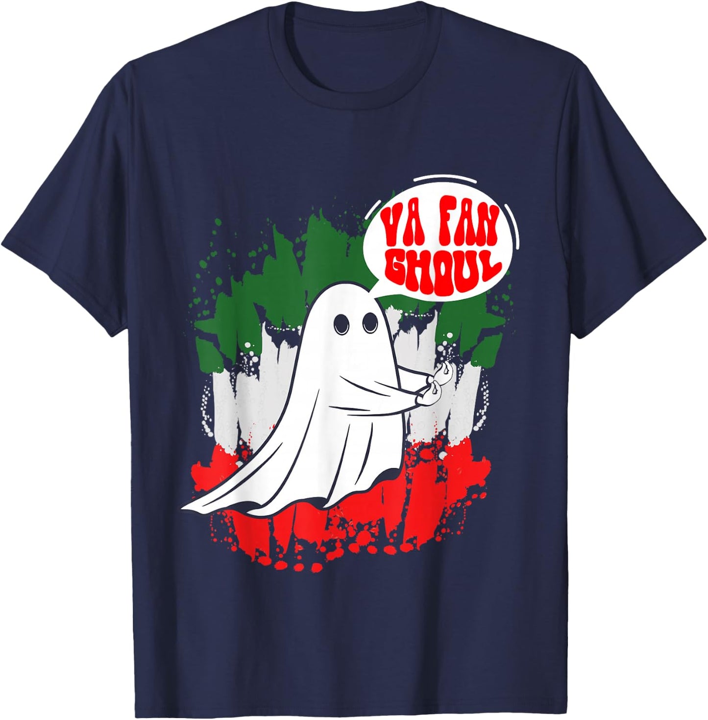 Va Fan Ghoul Women Italian Funny Halloween Ghost T-Shirt - T-Shirt | Navy