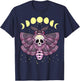 Pastel Goth Kawaii Anime Creepy Moth with Moon Phase T-Shirt - T-Shirt | Navy