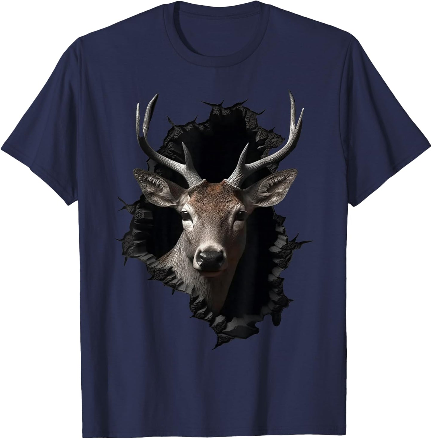 Deer Artwork Wall - Animal Deer T-Shirt - T-Shirt | Navy