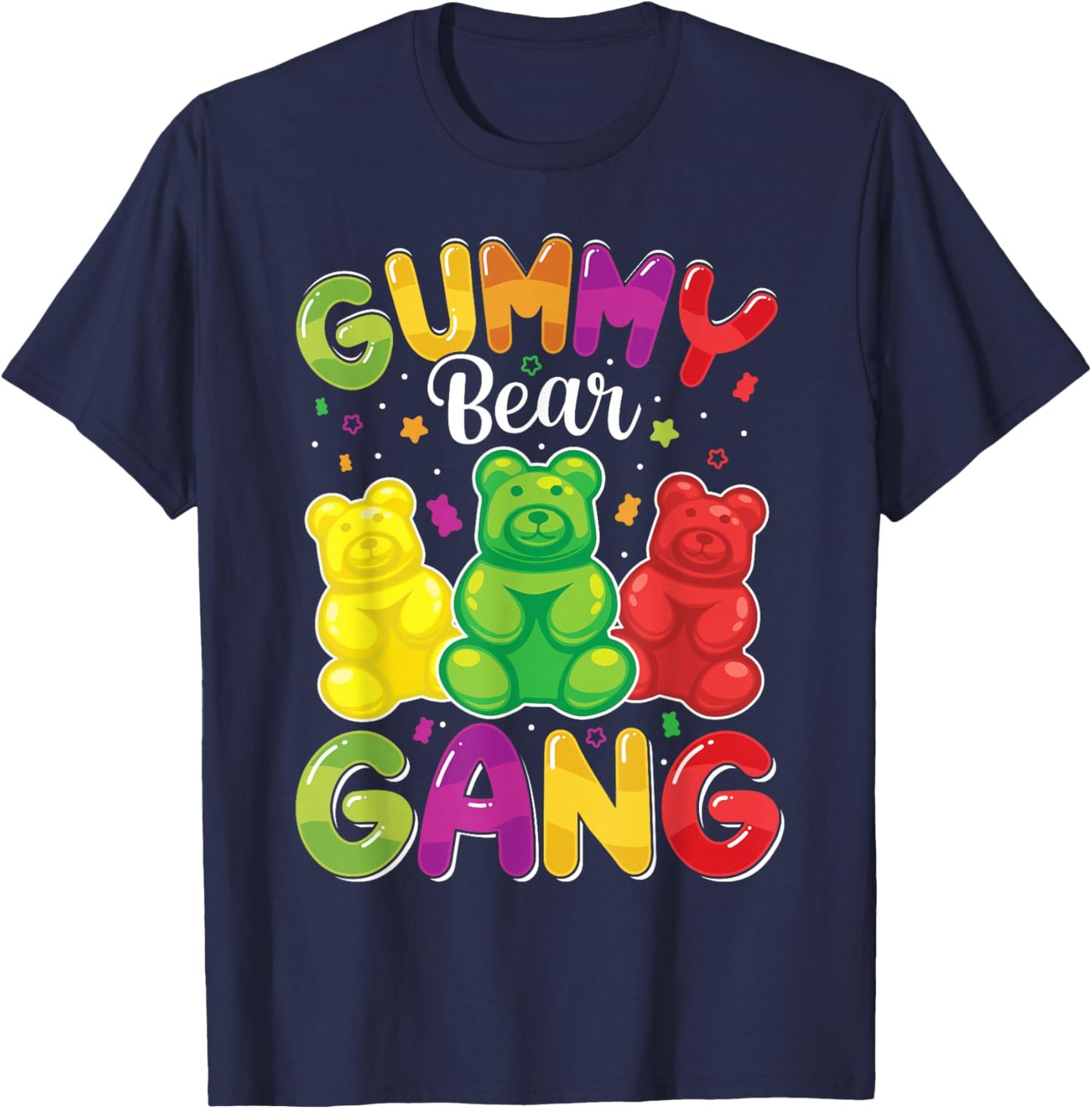 Gummy Bear Gang Funny Candy Lovers Girls Kid Squad Team T-Shirt - T-Shirt | Navy
