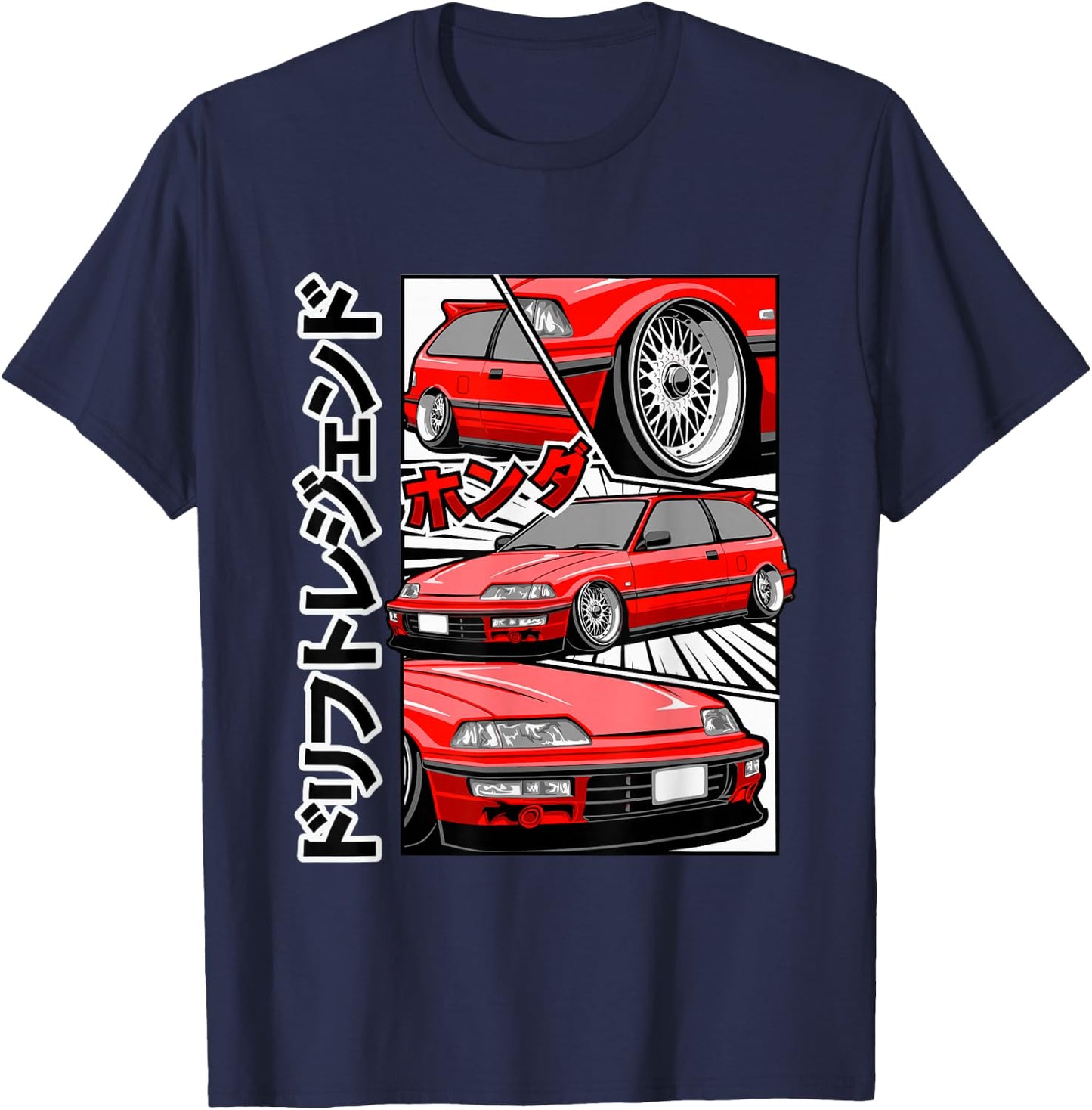 Japanese old-school JDM tuning car T-Shirt - T-Shirt | Navy