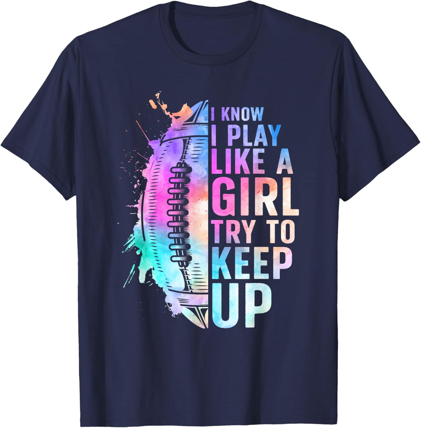 Cool Football Girls Football Player Coach Sports T-Shirt - T-Shirt | Navy
