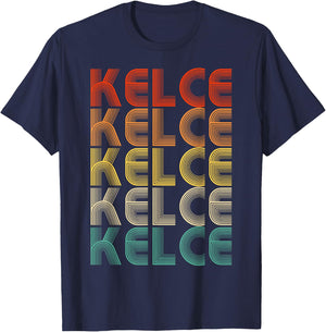 Kelce Name Personalized Vintage Retro Gifts Men Women Kids T-Shirt - T-Shirt | Navy